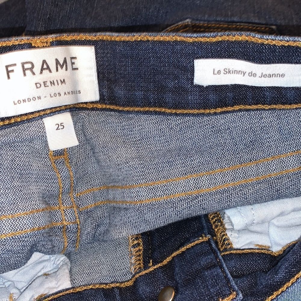 FRAME Le Skinny de Jeanne Dark Wash Jeans | Size 25 - Picture 9 of 9